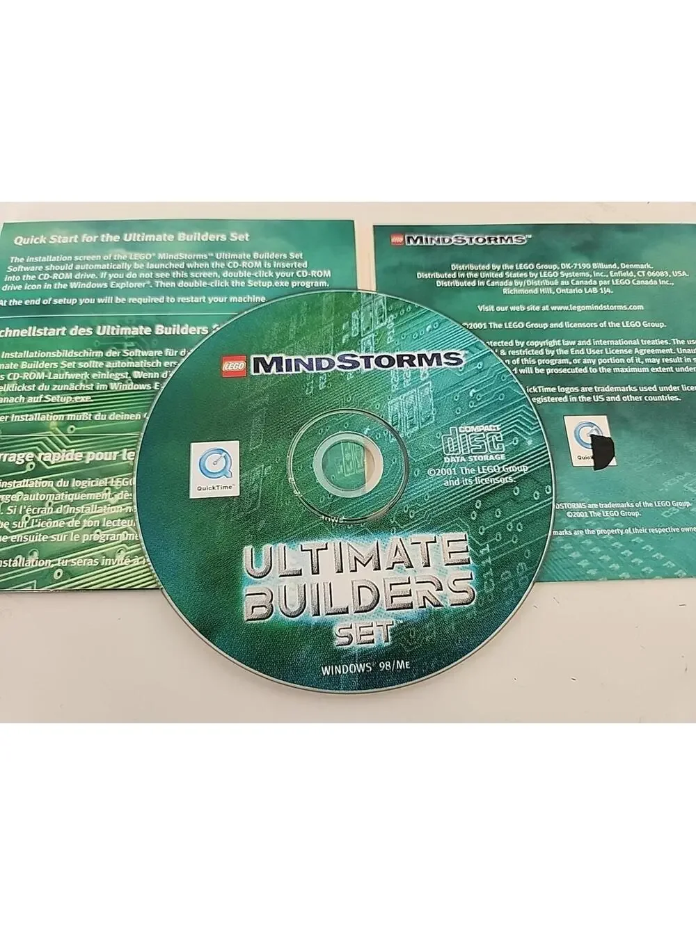 CDROM Software #3800 LEGO Mindstorms Ultimate Builders Set Disc CD